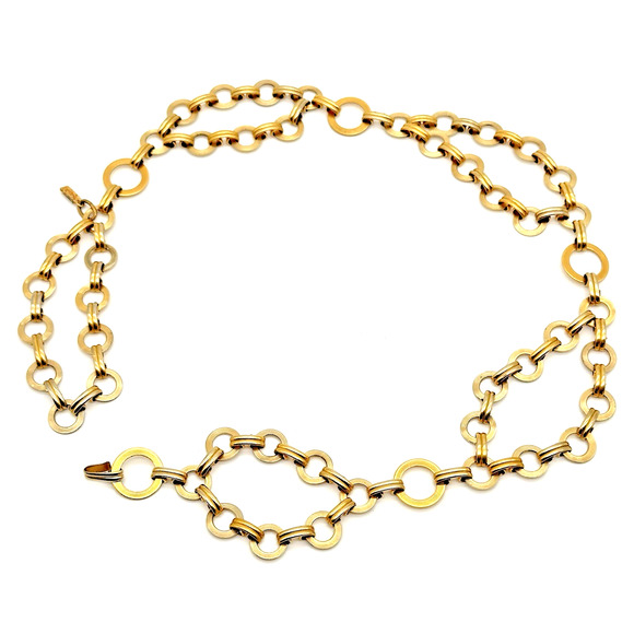 Vintage YSL Yves Saint Laurent Chain Belt 1970s Gold Tone 34"